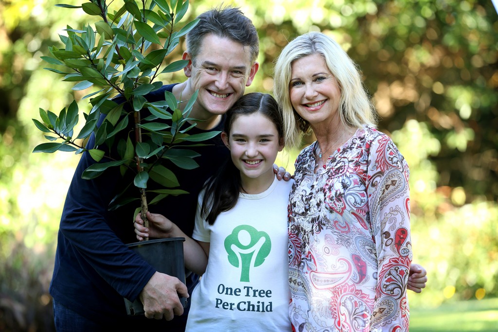 Jon Dee, Estelle Dee and Olivia Newton-John - the Founders of 'One Tree Per Child'.
