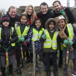 At the first 'One Tree Per Child' planting in Avonmouth Bristol.