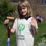 Waving to camera after a job well done planting trees!